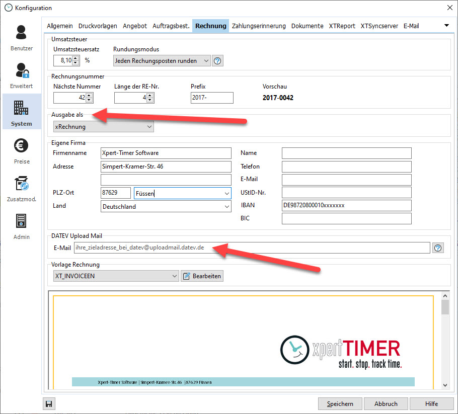 Datev-Upload über Xpert-Timer Projektzeiterfassung